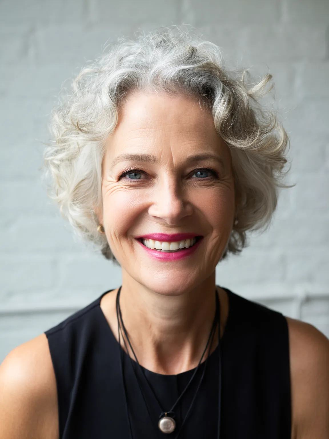 Short Silver Frost Soft Curls with Voluminous Body